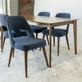 thumbnail image 5 of Leila 5-Piece Mid-Century Modern Dining Set with 4 Fabric dining chairs in Blue, 5 of 5