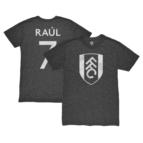 Men's 1863FC Raul Jimenez Heather Black Fulham Player Name & Number Twisted Tri-Blend T-Shirt