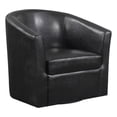 thumbnail image 1 of Coaster Tourneur Faux Cuir Rembourrage Bras Incliné Accent Chaise Pivotante Brun Foncé, 1 of 9