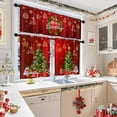 thumbnail image 7 of Christmas Kitchen Window Curtains and Valances Set 36 Inch, Wreath Xmas Tree Snowflakes Holiday Short Tier Curtain for Cafe Living Room Bathroom, Xmas Red 3 Pieces Set Kitchen Decor, 7 of 7