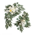 thumbnail image 4 of 2Pcs Artificial Wreath Decorated Wall Hanging Handmade Flower Swag Photo Props Ornament Simulation Garland Wedding Arch Flower for Holiday , Style F, 4 of 8