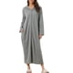 thumbnail image 1 of INSPIRE CHIC Bata de Noche con Cremallera para Mujeres, Bata Larga de Casa, Sudadera con Capucha de Manga Larga, Ropa de Estar en Casa con Bolsillos, Gris Profundo-1, 1 of 6