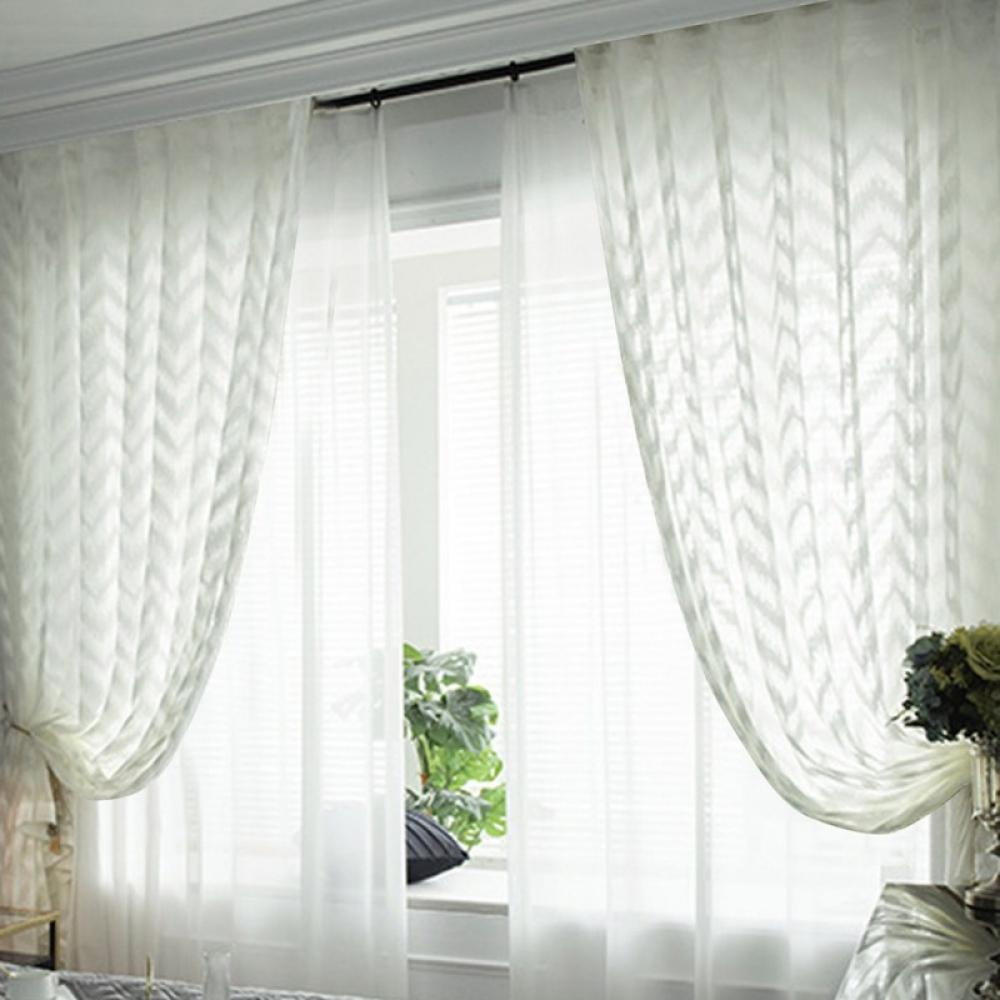 Curtains Window Screening Net Voile Sheer Tulle Drape Panel Decor Shower Bedroom 
