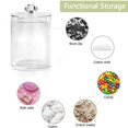 thumbnail image 6 of ZOUYUE 4Pcs Acrylic Clear Qtip Bathroom Canisters with Lids,Cosmetic Cotton Holder and Bathroom Accessories Jars, 6 of 7