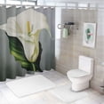 thumbnail image 7 of Creowell White Flower Green Leaves Shower Curtain Cloth Fabric Bathroom Decor Set with Hooks 100% Polyester Washable Bathroom Shower Curtain Set 69x72, 7 of 7