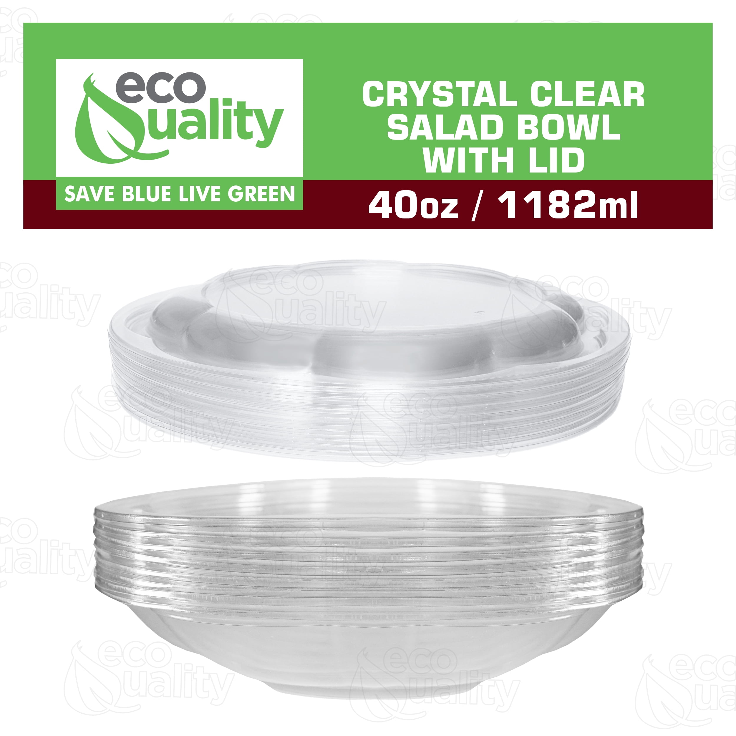 EcoQuality Clear Plastic Airtight Fruits, Vegetables Food Storage Containers (50 Count)