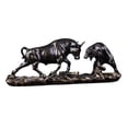 thumbnail image 2 of Estatua de oso y toro Feng Shui, figura de toro, decoración de vaca moderna de fina mano de obra Cobre 40x11x155cm, 2 of 9