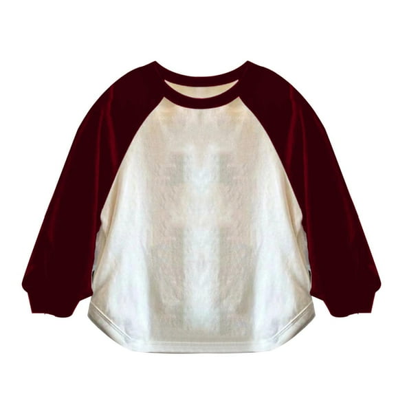 Jalioing Long Sleeve Shirt for Kids Basic Casual Color Block Crew Neck T Shirt Toddler Boys Girls Pullover Tee