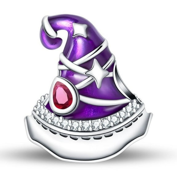 KUNSIR Charms Sterling Silver S925 Witch Hat Beads Charm For Bracelet or Necklace DIY Jewelry Gifts
