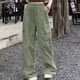 thumbnail image 2 of Pantalones cargo holgados para mujer: pierna ancha con cordón, poliéster, ropa urbana/hip hop, tallas S-XXL, 2 of 6