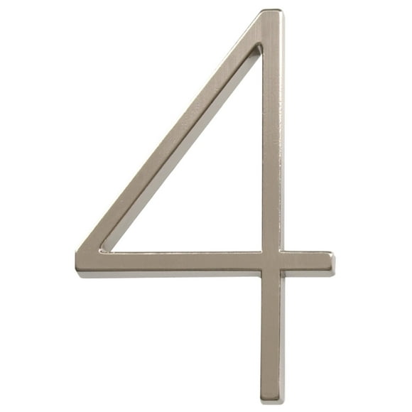 Distinctions 843214 Brushed Nickel Floating Mount 5-Inch House Number 4