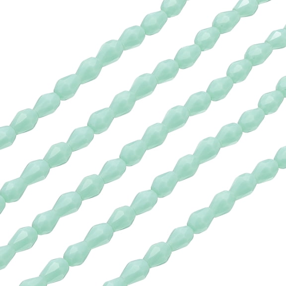 Uxcell 325Pcs Teardrop Faceted Glass Crystal Beads for Jewelry Making, Light Green