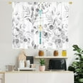 thumbnail image 3 of Boho Floral Kitchen Curtains - 40 Inch Length for Small Window Treatments, Blue Rod Pocket Top Tier Curtains for Bathroom, Closet Door Coverings, 2 Panels Set, 28x40, 3 of 6
