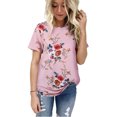 thumbnail image 1 of DYMADE Blouse Décontractée à Manches Courtes Imprimé Floral Col Rond pour Femmes, 1 of 2
