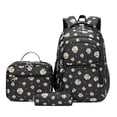 thumbnail image 4 of Girls Backpack Set with Lunch Box & Pencil Case, Floral Print Girls School Backpack for Elementary/Middle/High School (Black), 4 of 4