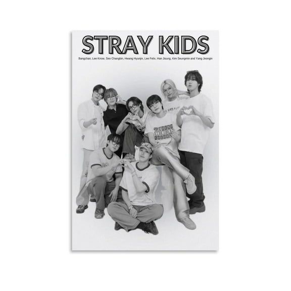 Stray-Kids Poster Kpop Posters Canvas Posters Room Aesthetic Bedroom Decorative Decor Wall Art Office Home Decor Unframed 12x18inch(30x45cm)