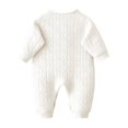 thumbnail image 5 of Busydd Cotton Newborn Rompers 0-6 Months Casual Cozy Long Sleeve Infant Romper Fashion Cute Side Tie Jumpsuit, 5 of 8
