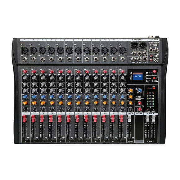 Mezclador de audio K-mxerPro de 12 canales con alimentación Phantom de 48 V
