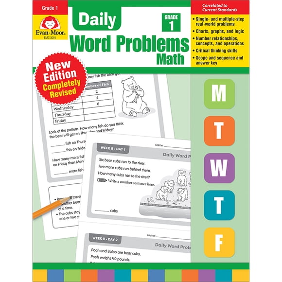 EVAN-MOOR EDUCATIONAL PUBLISHERS DAILY WORD PROBLEMS MATH GRADE 1