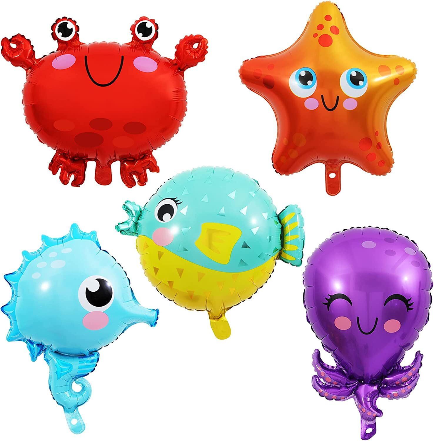 YANSION Sea Animal Balloons Foil Mylar Balloons for Baby Shower