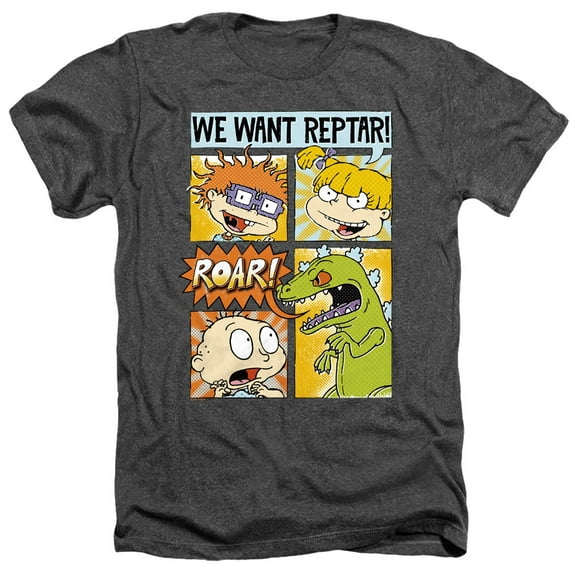 Rugrats We Want Reptar! Comic Unisex Adult Heather T Shirt