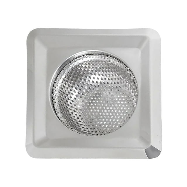 Drain Strainer 4.3 Inch Square Stainless Steel Strainer Fine Mesh Drain Hair Catcher For Kitchen Bathroom Strainer Hook on Dish Strainers for Kitchen Counter Corner Metal Strainer Mesh Small Strainer