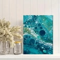 thumbnail image 2 of Abstract Blue Teal Fluid Art Acrylic Pour Canvas Print, Wall Art for Living Room, Bedroom, Office, Kitchen, Hallway Home Decor, 2 of 8