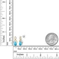 thumbnail image 2 of Gem Stone King 2.75 Ct Pear Shape Swiss Blue Topaz E-F Lab Grown Diamond 925 Silver and 10K Yellow Gold Earrings, 2 of 3