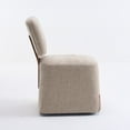 thumbnail image 5 of Set of 1 Linen Upholstered Armless Dining Chair with Casters (Beige), 5 of 11