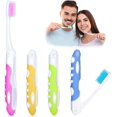 thumbnail image 1 of 4 Pieces Folding Travel Toothbrush Portable Soft Toothbrush With Soft Bristle, 1 of 5