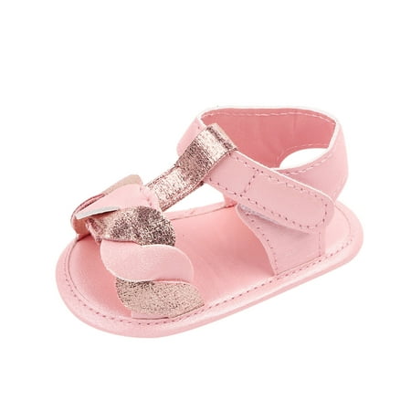 

zuwimk Baby Girls Sandals Baby Girls Boys Sandals Soft Rubber Sole Anti-Slip Outdoor First Walkers Shoes Pink