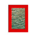 thumbnail image 1 of Water Surface Ripple Blue Waves Fish Picture Display Art Red Photo Frame, 1 of 4