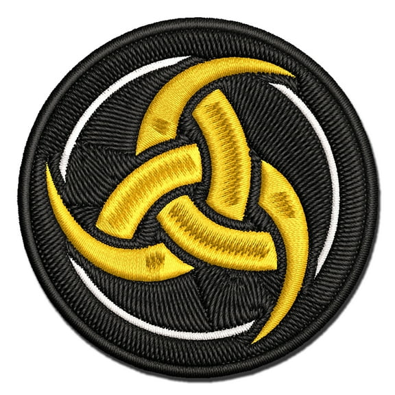 Horns of Odin Triple Viking Symbol Applique Multi-Color Embroidered Iron-On Patch - 2.5 Inch Small