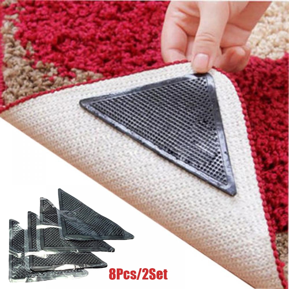 32/48x Reusable Rug Carpet Mat Grippers Anti Slip Rubber Grip Skid Tape Healthy 