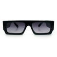 thumbnail image 5 of Narrow Rectangle Flat Top Horn Rim Thick Temple Plastic Sunglasses Black - Smoke, 5 of 8