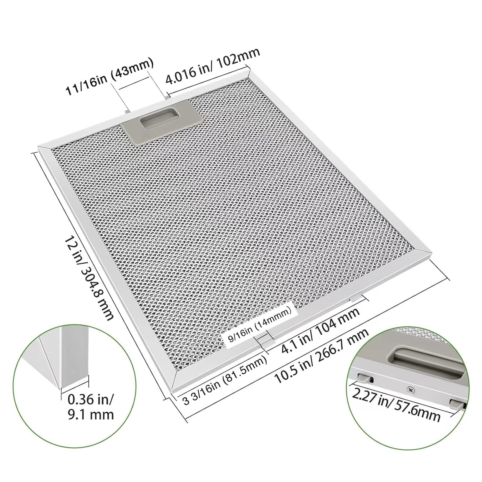 Ranges Hoods Filter Extractor Hoods Filter Oil Purifiers Filter Indoor BBQ Hoods Filter Metal Texture Suitable for Cooking