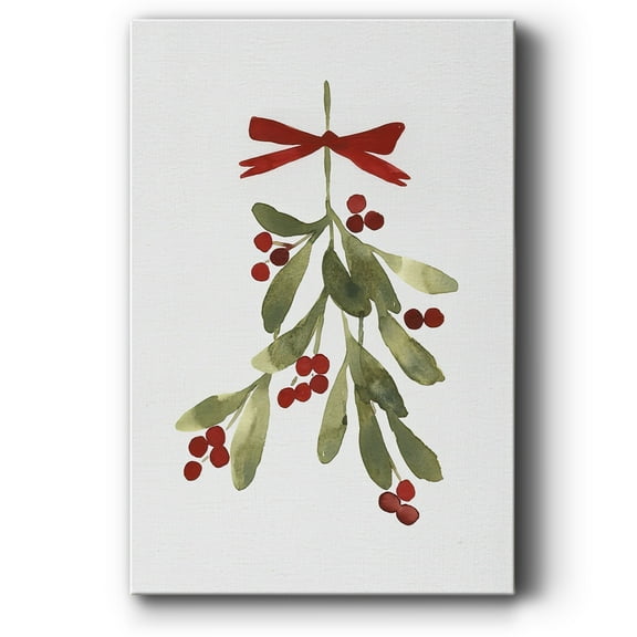 Mistletoe Bow I- Gallery Wrapped Canvas