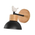 thumbnail image 3 of Lámpara de pared para el hogar, luminarias con base de madera, bombillas no incluidas E27 Negro con pájaro, 3 of 9