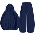 thumbnail image 2 of ShomPort Sweatsuit for Women Fall 2 Piece Outfits Long Sleeve Hoodie Sweatshirts and Wide Leg Joggers Tracksuit Sets, 2 of 6