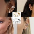thumbnail image 4 of YABCSAZ Ear Rings Without Ear Hole Ear Rings Metal Ear Nail Multilayer Diamond Inlaid C-shaped Detumescence Ear Rings on Clearance,Gifts for Women, 4 of 8