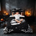 thumbnail image 3 of Homewish Sugar Skull Twin Duvet Cover, Celestial Stars Twin Bedding, Black White, Black Reversible 2 Pieces, 1 Duvet Cover and 1 Pillowcase, 3 of 7