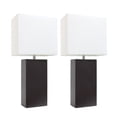 thumbnail image 1 of Elegant Designs 2 Pack Modern Leather Table Lamps with White Fabric Shades, 1 of 3