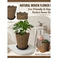 thumbnail image 2 of 8.6in Boho Woven Plant Pot with Drainage Tray,Rustic Rattan Flower Basket, Decorative Wicker Planter for Indoor Plants, Boho Home Decor for Living Room,Bedroom, Office, 2 of 7
