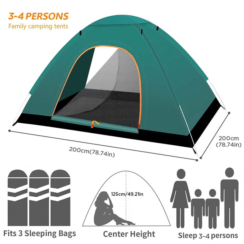 2-Person Dome Tent,Easy Set Up Shelter with Rain Fly & Carry Bag for Camping, Beach, Backpacking, Hiking
