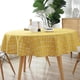 thumbnail image 4 of Mantel redondo Amarillo de Algodón y lino de 150 cm para mesa Decoración, 4 of 4