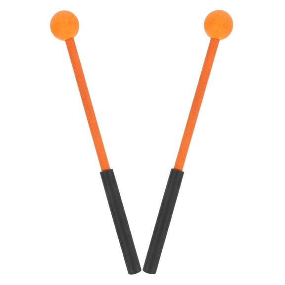 FENGGUIQU Drum Mallet Rubber Head Wooden Orange 1 Pair