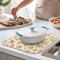 thumbnail image 2 of Pioneer Flower Floral Print Pattern Kitchen Dish Drying Mat 1 Pack, Ultra Absorbent Microfiber Drainer Mat, 16"x18", 2 of 6