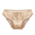 thumbnail image 5 of Gibobby Panty Microfibra con Encaje Calzoncillos mujer Bragas cintura Bragas encaje malla sexy transpirable para niñas（Beige， XL), 5 of 5
