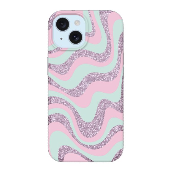 onn. Purple Glitter Swirl Phone Case for iPhone 17e / iPhone 16e / iPhone 15 / iPhone 14 / iPhone 13