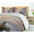 thumbnail image 5 of Ambesonne Digital Duvet Cover Sets, Sunrise on Sandy Beach, 2-Queen, Yellow and Tan, 5 of 7